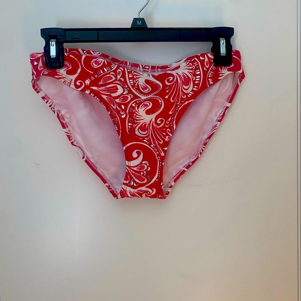 Athleta pink and white Swimwear bottom.